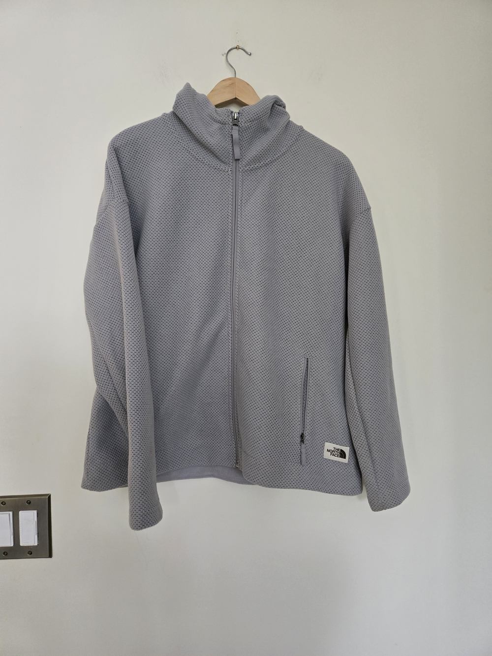The North Face Light Gray Full-Zip Fleece Jacket